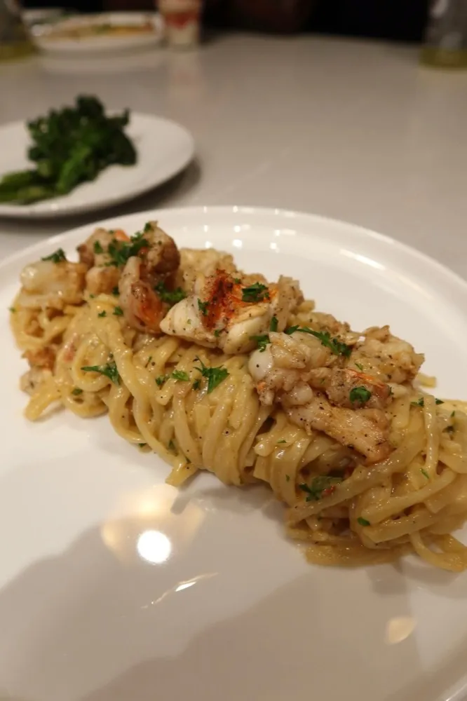 Lobster linguine with parsley